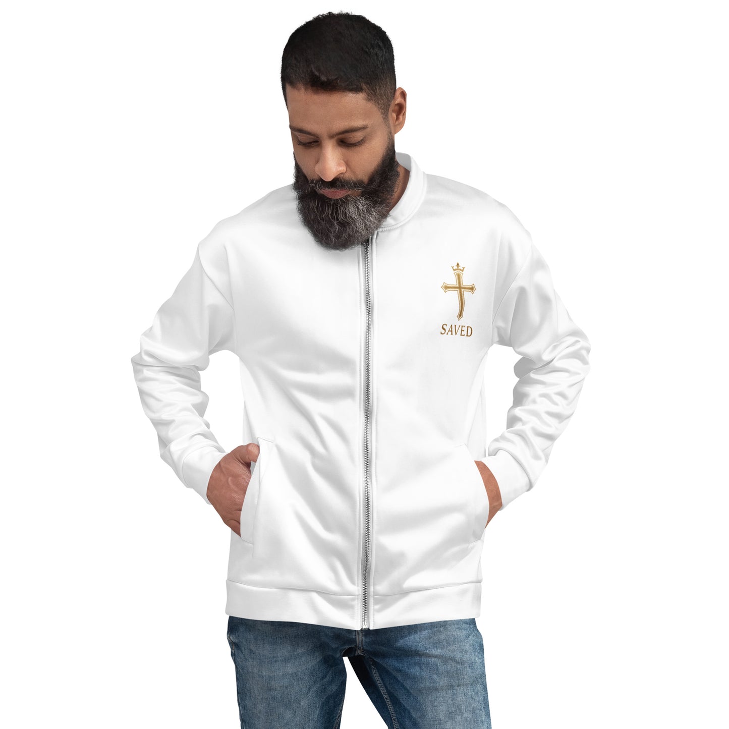 SAVED – Jesus Saves White Jacket
