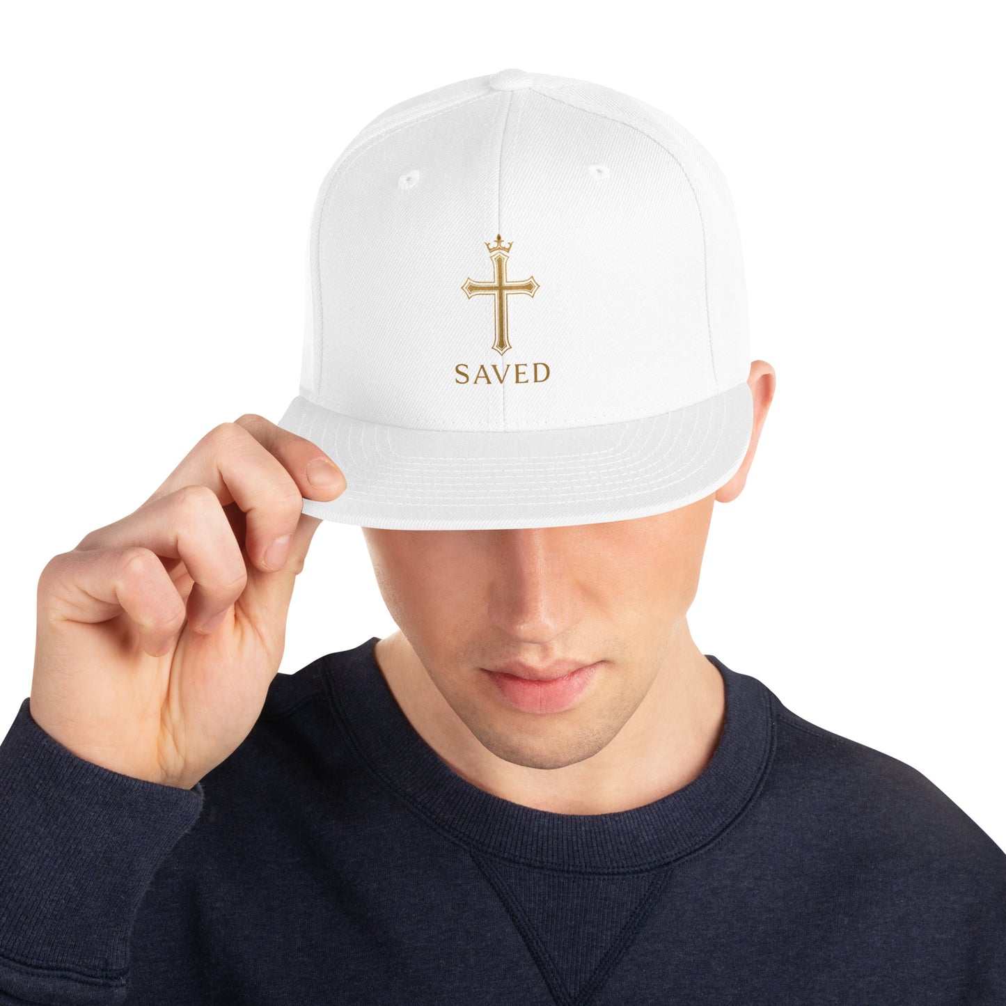 SAVED – White Premium Snapback Hat