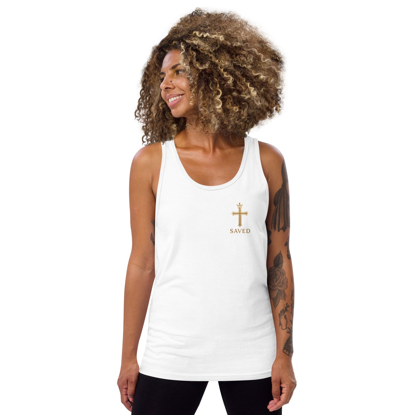 SAVED – White Essential Unisex Tank