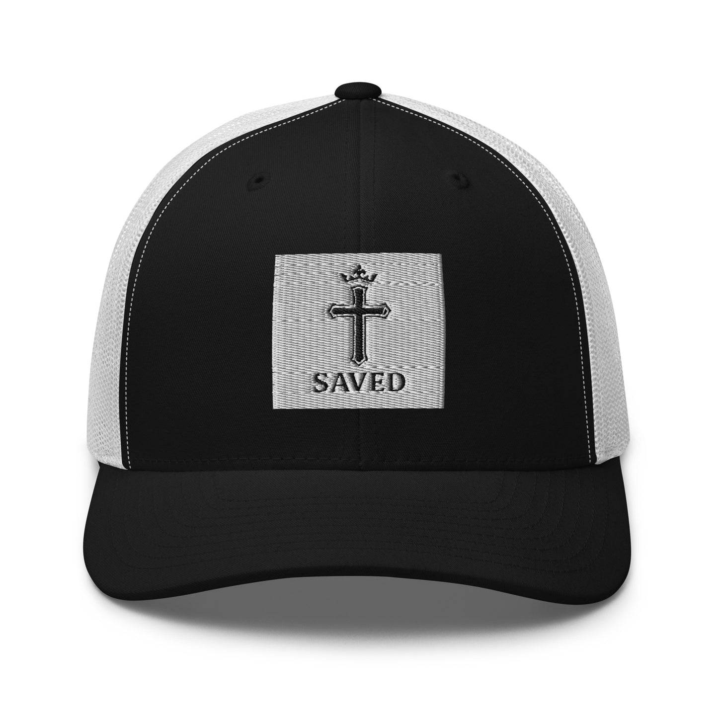 SAVED – Black/White Premium Trucker Cap