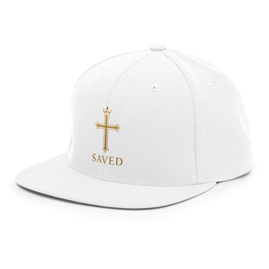 SAVED – White Premium Snapback Hat