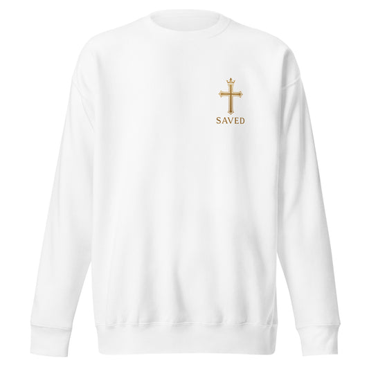 SAVED –  White Premium Sweatshirt