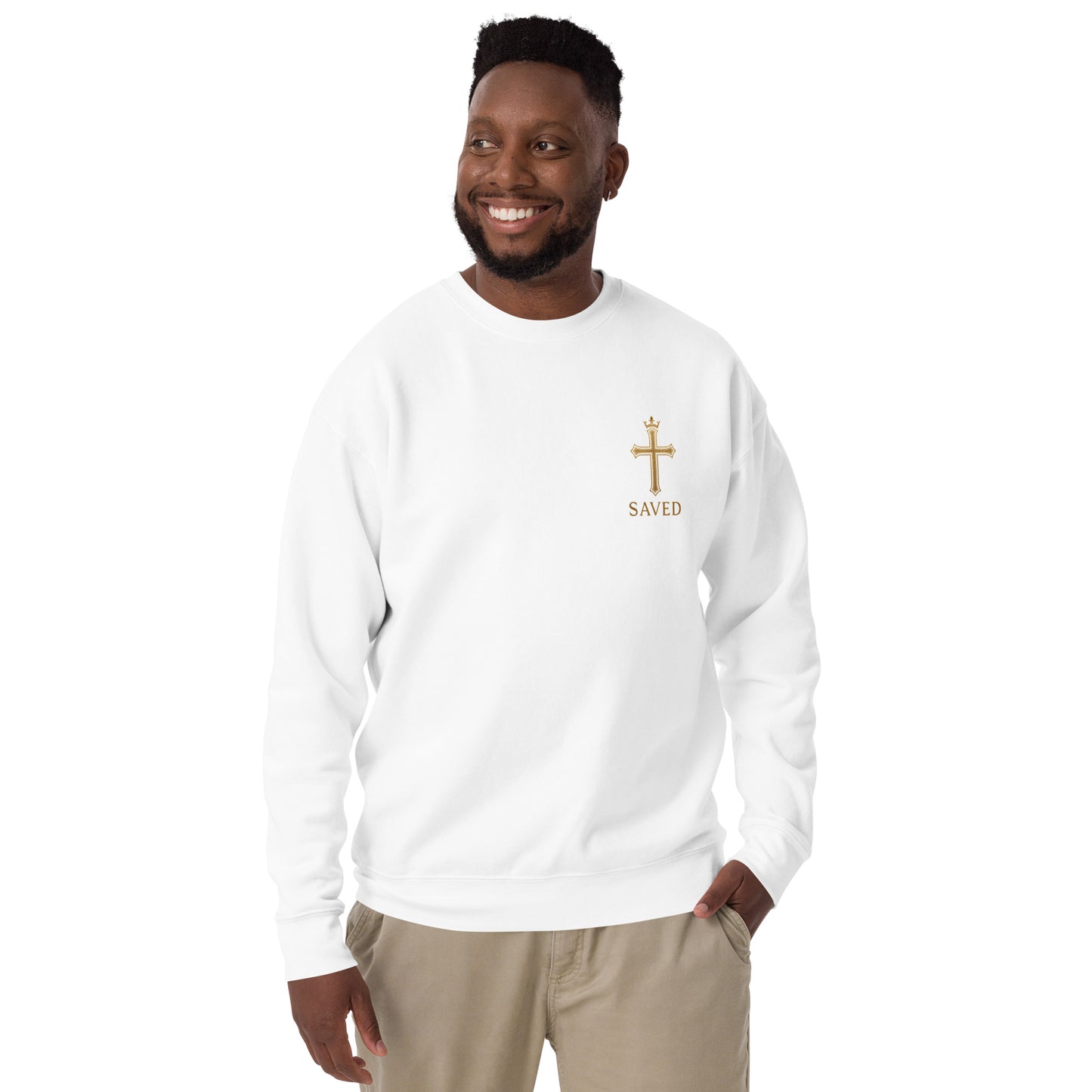 SAVED –  White Premium Sweatshirt